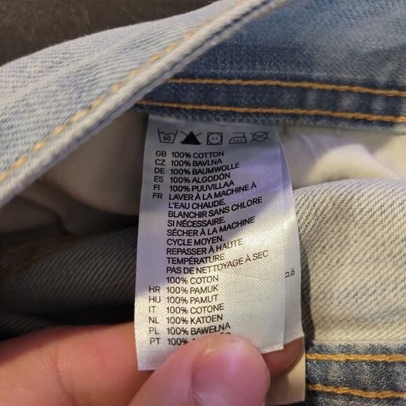 H&M Womens Boyfriend Loose Waist Jean Shorts Size 6 Blue Denim Cuffed Casual - Picture 5 of 8